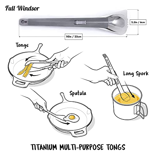 THE SPLITTER Titanium Tongs, Spork and Spatula