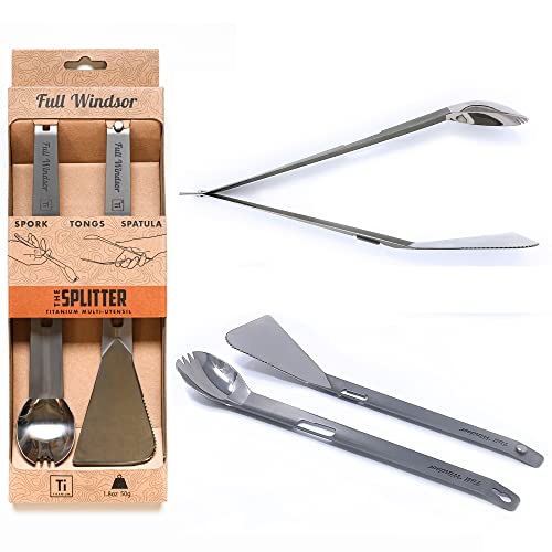 THE SPLITTER Titanium Tongs, Spork and Spatula