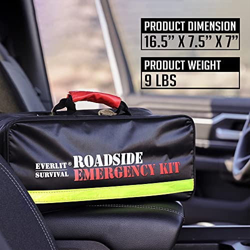 Everlit Survival Car Emergency Kit, Roadside Safety Tool Kit with  Gloves,Digital Auto Air Compressor Tire Inflator, First Aid Kit, 12 Feet  Jumper